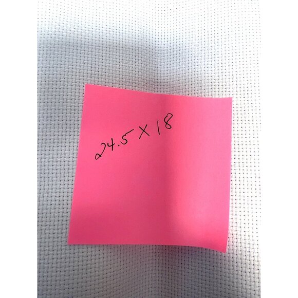 White Aida Cross Stitch Fabric 24.5" X 18" 14 Count - Picture 2 of 2